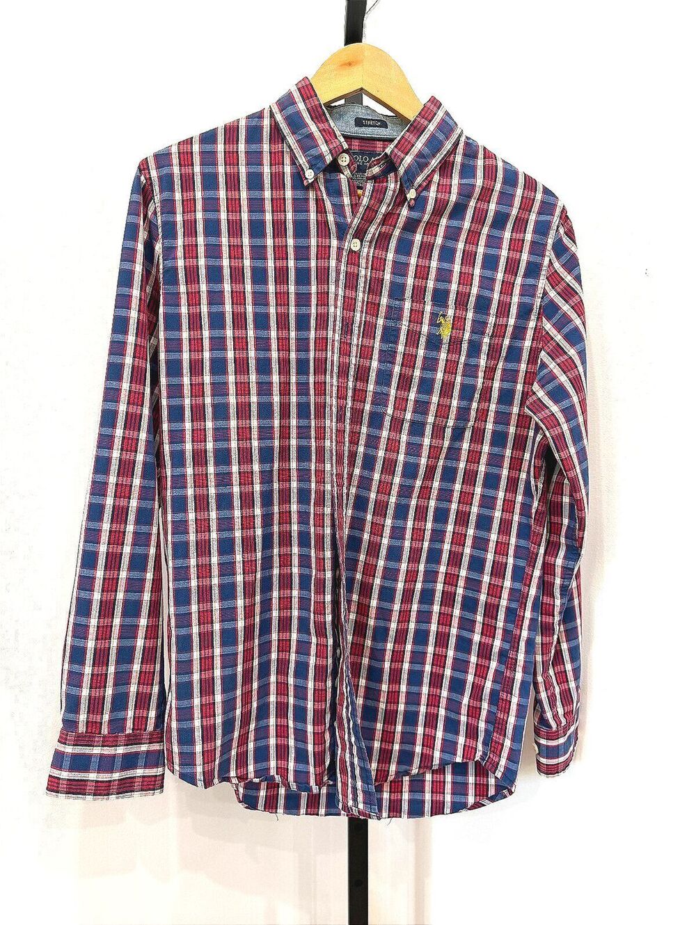 U.S. Polo Assn. Men's Stretch Plaid Button-Down Shirt Size S